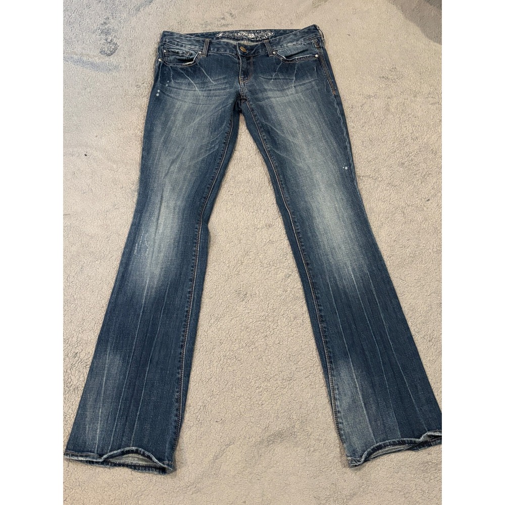 Express Barely Boot Stella Jeans Womens 6L Blue Medium Wash Low Rise Bootcut